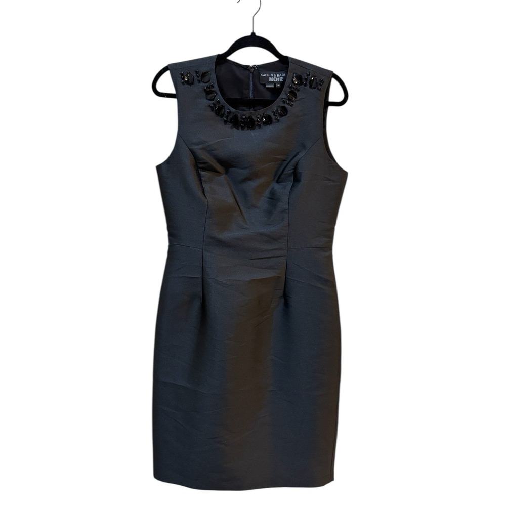 New SACHIN & BABI NOIR Northbook Dress Embellished Jeweled Beaded Onyx Size 6